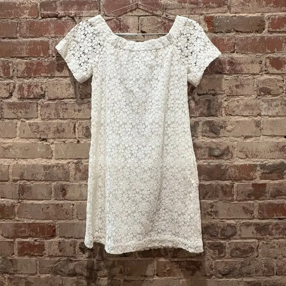A.L.C. Bolen Crochet Lace Off Shoulder White Mini Dress Size 2 - Picture 6 of 6